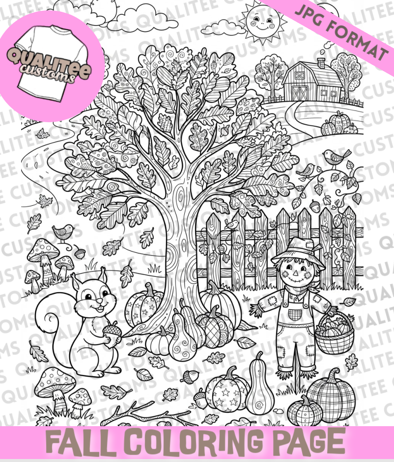 'Autumn Oasis' Coloring Page (Digital Download)