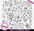 'Fall In Love' Coloring Page (Digital Download)